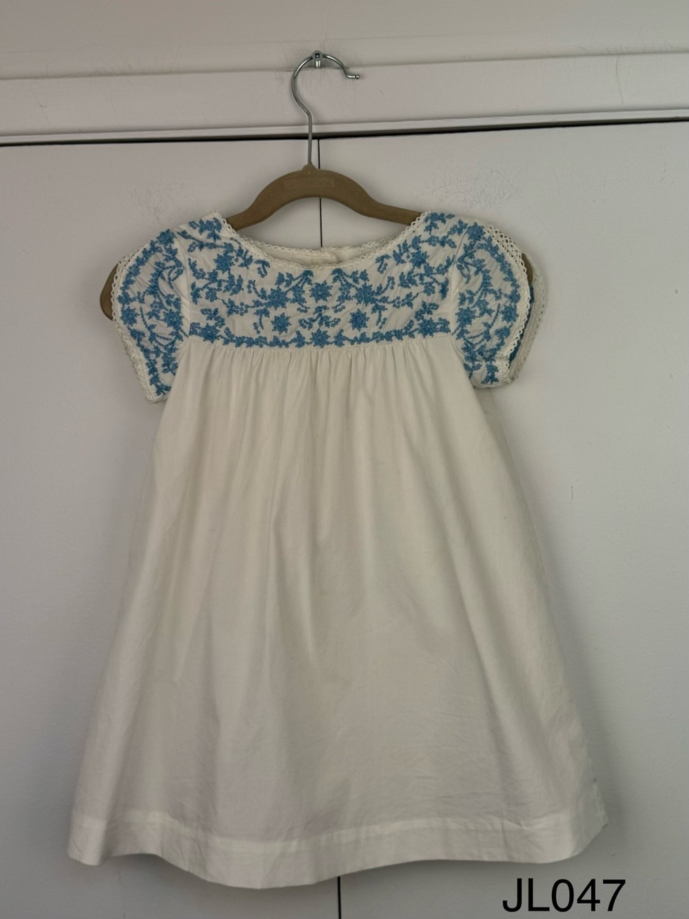 Polo Ralph Lauren Girls 3T Blue Floral Embroidered Cotton Dress
